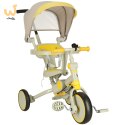 Rowerek trójkołowy TRIKE FIX V4 żółto-szary z daszkiem