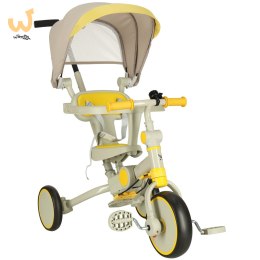 Rowerek trójkołowy TRIKE FIX V4 żółto-szary z daszkiem