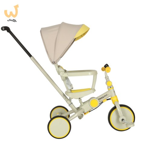 Rowerek trójkołowy TRIKE FIX V4 żółto-szary z daszkiem Rowerek trójkołowy TRIKE FIX V4 żółto-szary z daszkiem