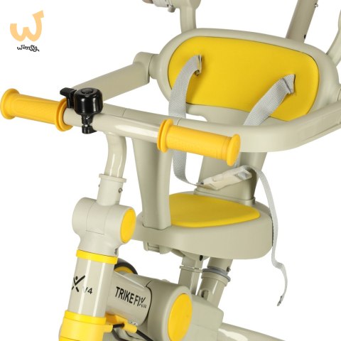 Rowerek trójkołowy TRIKE FIX V4 żółto-szary z daszkiem Rowerek trójkołowy TRIKE FIX V4 żółto-szary z daszkiem