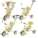 Rowerek trójkołowy TRIKE FIX V4 żółto-szary z daszkiem