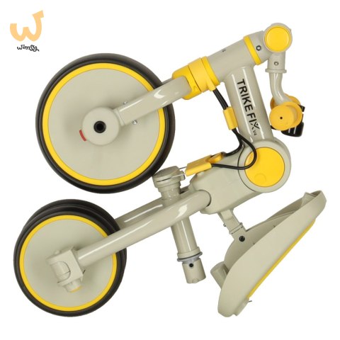 Rowerek trójkołowy TRIKE FIX V4 żółto-szary z daszkiem Rowerek trójkołowy TRIKE FIX V4 żółto-szary z daszkiem