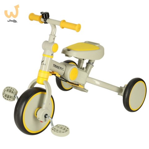 Rowerek trójkołowy TRIKE FIX V4 żółto-szary z daszkiem Rowerek trójkołowy TRIKE FIX V4 żółto-szary z daszkiem