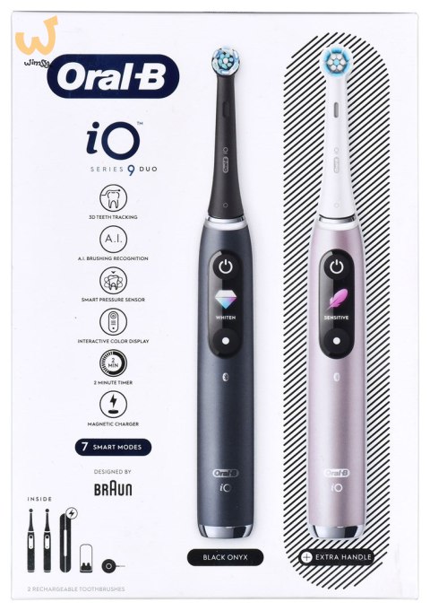 Braun Oral-B szczoteczka elektryczna iO 9N zestaw DUO BLACK ONYX & ROSE QUARTZ Braun Oral-B szczoteczka elektryczna iO 9N zestaw DUO BLACK ONYX & ROSE QUARTZ