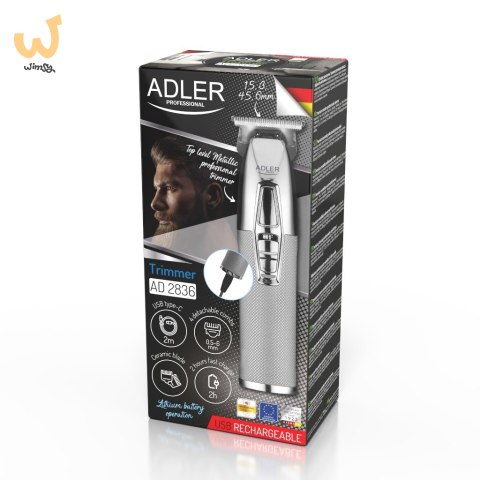 Trymer ADLER AD 2836s srebrny USB Trymer ADLER AD 2836s srebrny USB