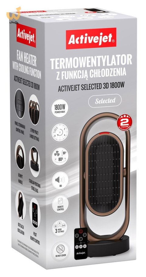 Termowentylator z funkcją chłodzenia Activejet Selected 3D 1800W Termowentylator z funkcją chłodzenia Activejet Selected 3D 1800W