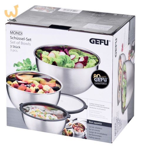 Zestaw 3 mis (16, 20, 24 cm) GEFU MONDI G-89430 Zestaw 3 mis (16, 20, 24 cm) GEFU MONDI G-89430