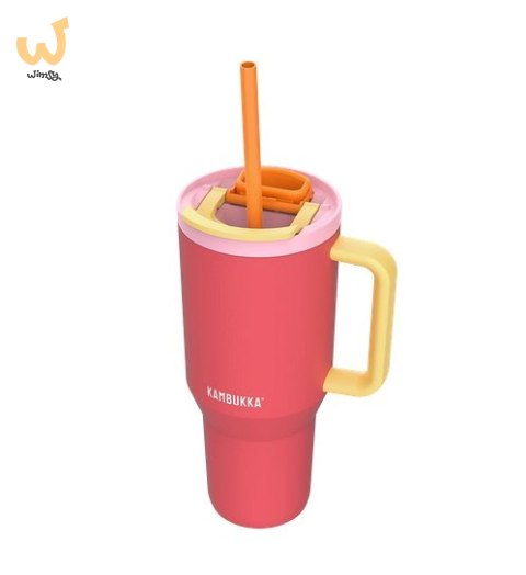 Kubek termiczny z teleskopową słomką Kambukka Rio Tumbler 950ml Pink Papaya
