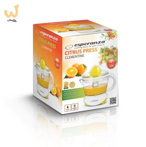 Wyciskarka wolnoobrotowa do cytrusów Esperanza Clementine EKJ001Y (25W; 0,75l; kolor żółty) Wyciskarka wolnoobrotowa do cytrusów Esperanza Clementine EKJ001Y (25W; 0,75l; kolor żółty)