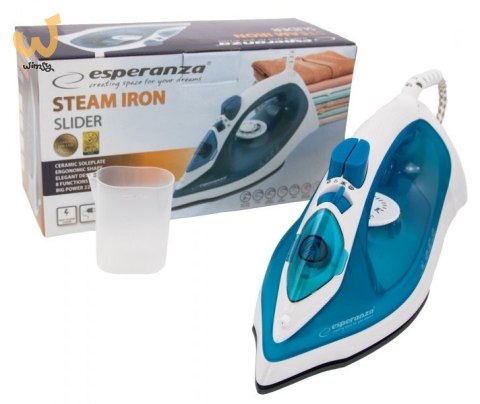 Żelazko parowe Esperanza Ceramic EHI002 (2200W; kolor niebieski) Żelazko parowe Esperanza Ceramic EHI002 (2200W; kolor niebieski)