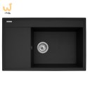 Zestaw - Zlewozmywak PYRAMIS CAMEA (79x50) 1B 1D R + Bateria IDEA Black Edition - 070168502BE - Volcano
