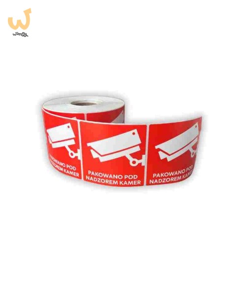 BSTech Etykieta samoprzylepna "Pakowane pod nadzorem kamer" 80x80 1000 szt BSTech Etykieta samoprzylepna "Pakowane pod nadzorem kamer" 80x80 1000 szt
