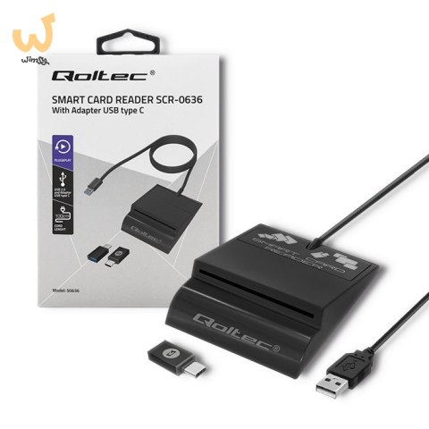 QOLTEC CZYTNIK CHIPOWYCH KART ID INTELIGENTNY | SCR-0636 | USB TYP C QOLTEC CZYTNIK CHIPOWYCH KART ID INTELIGENTNY | SCR-0636 | USB TYP C