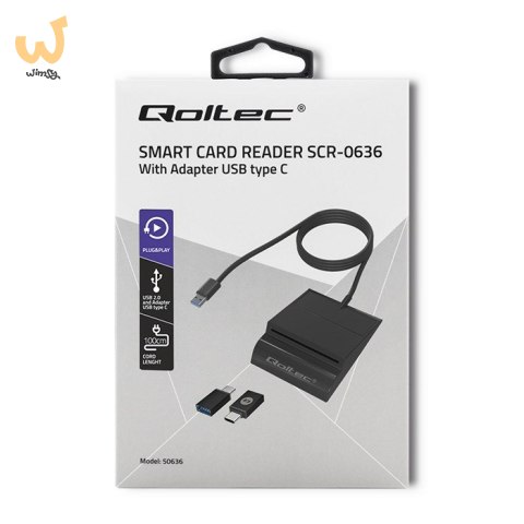 QOLTEC CZYTNIK CHIPOWYCH KART ID INTELIGENTNY | SCR-0636 | USB TYP C QOLTEC CZYTNIK CHIPOWYCH KART ID INTELIGENTNY | SCR-0636 | USB TYP C
