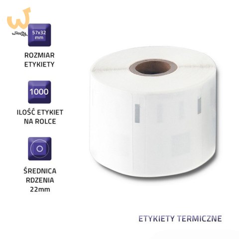 QOLTEC ETYKIETY DO DYMO LW-11354 | S0722540 | 57 X 32 MM | 1000 SZTUK QOLTEC ETYKIETY DO DYMO LW-11354 | S0722540 | 57 X 32 MM | 1000 SZTUK