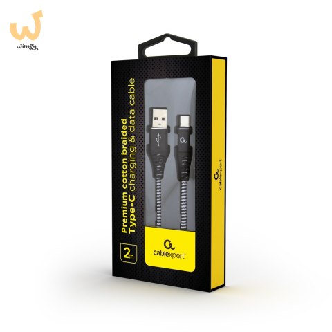 GEMBIRD PREMIUM KABEL USB-C 2.0 (AM/CM) METALOWE WTYKI, OPLOT NYLONOWY 2M, CZARNO/BIAŁY GEMBIRD PREMIUM KABEL USB-C 2.0 (AM/CM) METALOWE WTYKI, OPLOT NYLONOWY 2M, CZARNO/BIAŁY