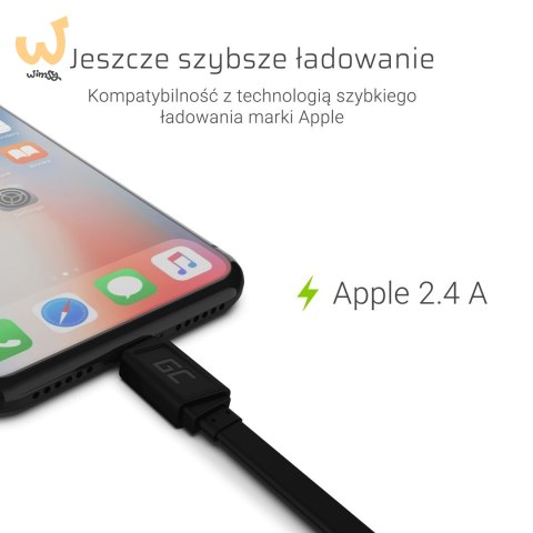 GREEN CELL KABEL USB-LIGHTNING 25CM QUICK CHARGE GREEN CELL KABEL USB-LIGHTNING 25CM QUICK CHARGE