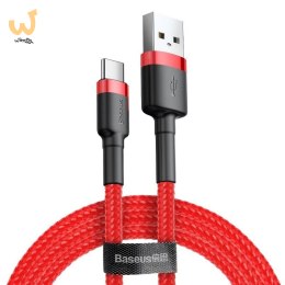 Kabel Baseus Cafule CATKLF-C09 (USB 2.0 - USB typu C ; 2m; kolor czarno-czerwony)