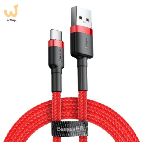 Kabel Baseus Cafule CATKLF-C09 (USB 2.0 - USB typu C ; 2m; kolor czarno-czerwony) Kabel Baseus Cafule CATKLF-C09 (USB 2.0 - USB typu C ; 2m; kolor czarno-czerwony)