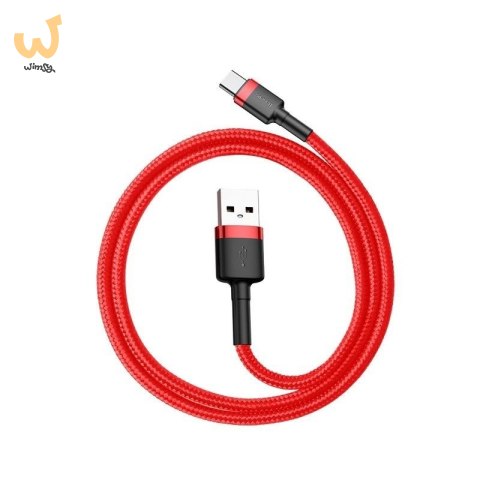Kabel Baseus Cafule CATKLF-C09 (USB 2.0 - USB typu C ; 2m; kolor czarno-czerwony) Kabel Baseus Cafule CATKLF-C09 (USB 2.0 - USB typu C ; 2m; kolor czarno-czerwony)