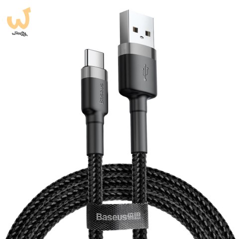 Kabel Baseus Cafule CATKLF-CG1 (USB 2.0 - USB typu C ; 2m; kolor szaro-czarny) Kabel Baseus Cafule CATKLF-CG1 (USB 2.0 - USB typu C ; 2m; kolor szaro-czarny)
