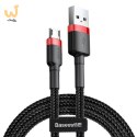 Kabel Baseus cafule CAMKLF-C91 (USB M - Micro USB M; 2m; kolor czarno-czerwony)