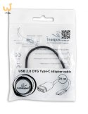 Kabel GEMBIRD A-OTG-CMAF2-01 (USB typu C M - USB 2.0 F; 0,20m; kolor czarny)