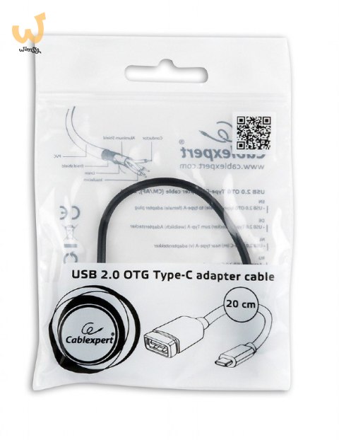 Kabel GEMBIRD A-OTG-CMAF2-01 (USB typu C M - USB 2.0 F; 0,20m; kolor czarny) Kabel GEMBIRD A-OTG-CMAF2-01 (USB typu C M - USB 2.0 F; 0,20m; kolor czarny)