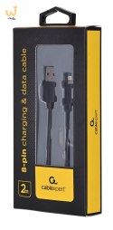 Kabel GEMBIRD CC-USB2-AMLM-2M (USB 2.0 M - Lightning M; 2m; kolor czarny)
