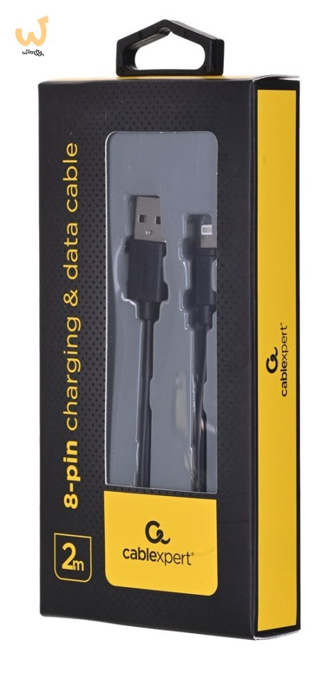 Kabel GEMBIRD CC-USB2-AMLM-2M (USB 2.0 M - Lightning M; 2m; kolor czarny) Kabel GEMBIRD CC-USB2-AMLM-2M (USB 2.0 M - Lightning M; 2m; kolor czarny)