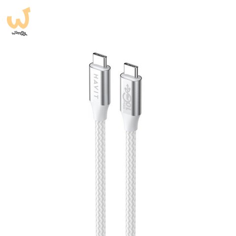 Kabel Havit Typ C-Typ C CB6290 (biały/szary; 100cm)