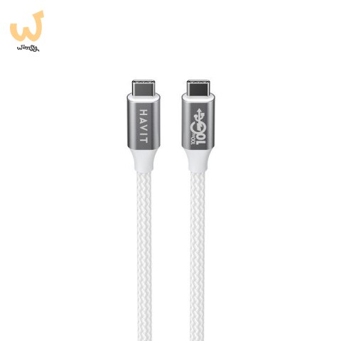 Kabel Havit Typ C-Typ C CB6290 (biały/szary; 100cm) Kabel Havit Typ C-Typ C CB6290 (biały/szary; 100cm)