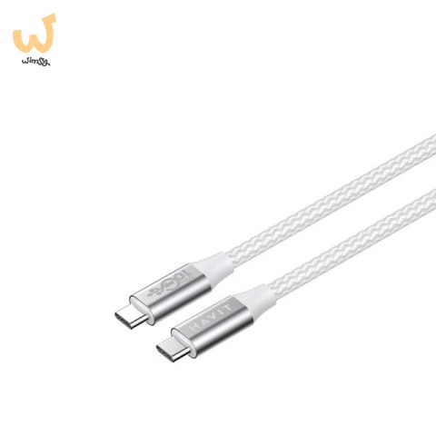 Kabel Havit Typ C-Typ C CB6290 (biały/szary; 100cm) Kabel Havit Typ C-Typ C CB6290 (biały/szary; 100cm)