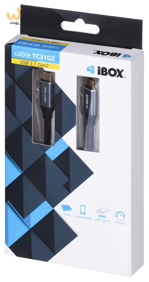 Kabel IBOX IKUMTC31G2 (USB typu C - USB typu C ; 1m; kolor czarny) Kabel IBOX IKUMTC31G2 (USB typu C - USB typu C ; 1m; kolor czarny)