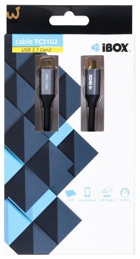 Kabel IBOX IKUMTC31G2 (USB typu C - USB typu C ; 1m; kolor czarny) Kabel IBOX IKUMTC31G2 (USB typu C - USB typu C ; 1m; kolor czarny)