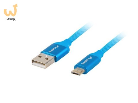 Kabel Lanberg Premium CA-USBM-20CU-0018-BL (USB 2.0 - Micro USB typu B ; 1,8m; kolor niebieski) Kabel Lanberg Premium CA-USBM-20CU-0018-BL (USB 2.0 - Micro USB typu B ; 1,8m; kolor niebieski)