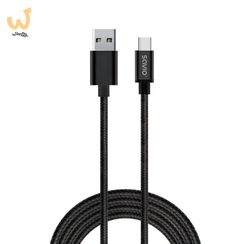 Kabel SAVIO CL-129 (USB typu C - USB 2.0 typu A ; 2m; kolor czarny) Kabel SAVIO CL-129 (USB typu C - USB 2.0 typu A ; 2m; kolor czarny)