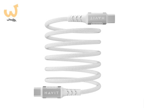 Kabel magnetyczny Havit Typ C-Typ C CB6297 (biały) Kabel magnetyczny Havit Typ C-Typ C CB6297 (biały)