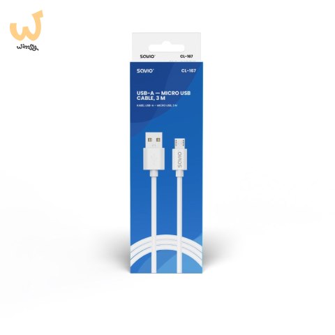 SAVIO KABEL USB-A - MICRO USB, 3 M, BIAŁY, CL-167 SAVIO KABEL USB-A - MICRO USB, 3 M, BIAŁY, CL-167