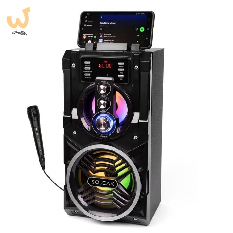 SQUEAK BEATBOXER BLUETOOTH 5.1 SPEAKER - GŁOŚNIK BLUETOOTH Z KARAOKE, RADIO FM, MICROSD, AUX I USB SQ1000