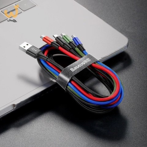 Zestaw kabli zasilający Baseus CA1T4-B01 (USB - Lightning, Micro USB, USB typu C ; 1,2m; kolor czarny) Zestaw kabli zasilający Baseus CA1T4-B01 (USB - Lightning, Micro USB, USB typu C ; 1,2m; kolor czarny)