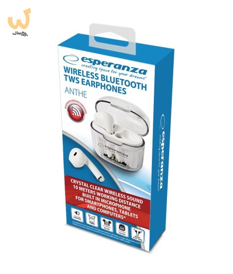 ESPERANZA SŁUCHAWKI DOUSZNE BLUETOOTH TWS ANTHE WHITERDERA EH237W ESPERANZA SŁUCHAWKI DOUSZNE BLUETOOTH TWS ANTHE WHITERDERA EH237W