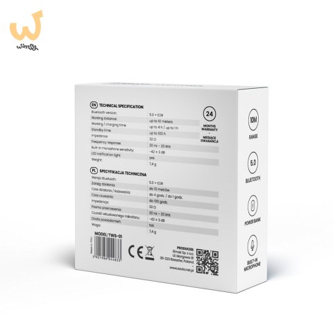 Słuchawki bezprzewodowe SAVIO TWS-01 (douszne; bezprzewodowe, Bluetooth; z wbudowanym mikrofonem; kolor biały Słuchawki bezprzewodowe SAVIO TWS-01 (douszne; bezprzewodowe, Bluetooth; z wbudowanym mikrofonem; kolor biały