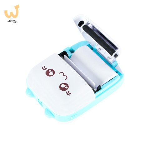 Drukotek drukarka mini termiczna do zdjęć etykiet + kabel USB kot niebieski Drukotek drukarka mini termiczna do zdjęć etykiet + kabel USB kot niebieski