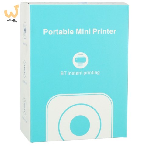 Drukotek drukarka mini termiczna do zdjęć etykiet + kabel USB kot niebieski Drukotek drukarka mini termiczna do zdjęć etykiet + kabel USB kot niebieski