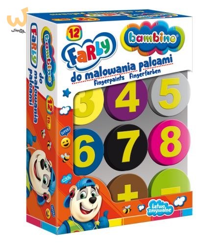 Farby do malowania palcami Bambino 12 kolorów Farby do malowania palcami Bambino 12 kolorów