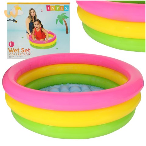INTEX 57107 Basen ogrodowy dmuchany dla dzieci tęczowy INTEX 57107 Basen ogrodowy dmuchany dla dzieci tęczowy