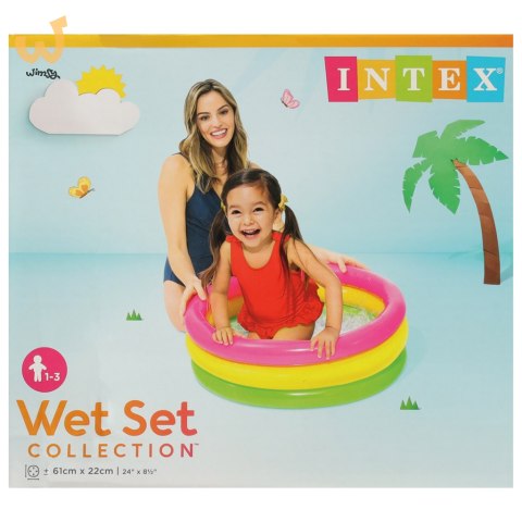 INTEX 57107 Basen ogrodowy dmuchany dla dzieci tęczowy INTEX 57107 Basen ogrodowy dmuchany dla dzieci tęczowy