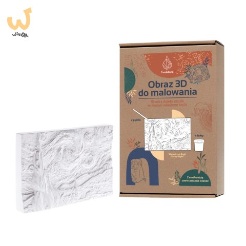 Kolorowanka gipsowa obraz do malowania 3D CANDELLANA Vincent Van Gogh zestaw farby i pędzle Kolorowanka gipsowa obraz do malowania 3D CANDELLANA Vincent Van Gogh zestaw farby i pędzle