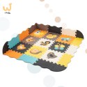 Mata edukacyjna piankowa puzzle zwierzątka kolorowa 114 x 114 cm 25 elementów folia